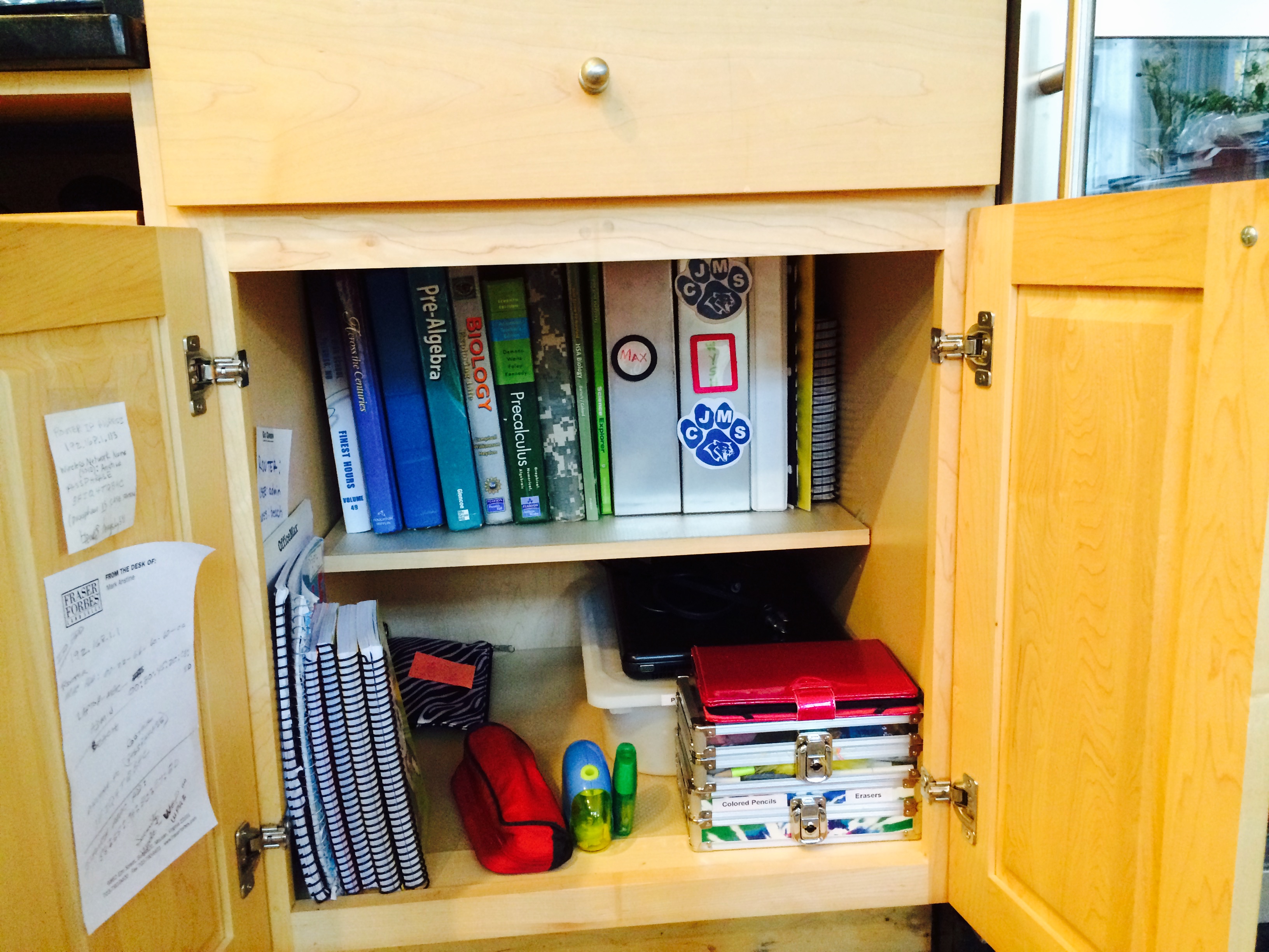 Desktop cabinet after organization
