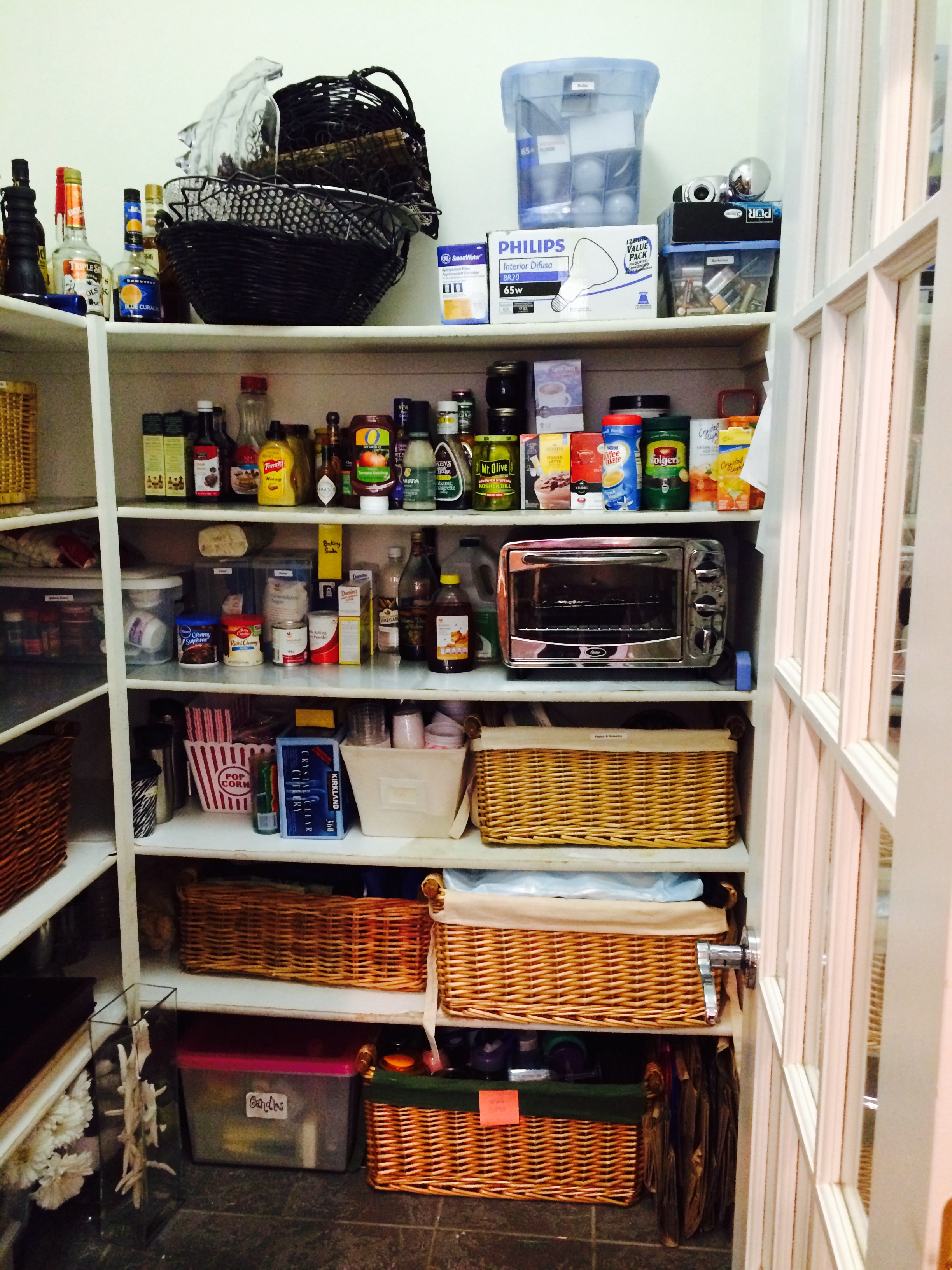 Kitchen pantry after organization side one