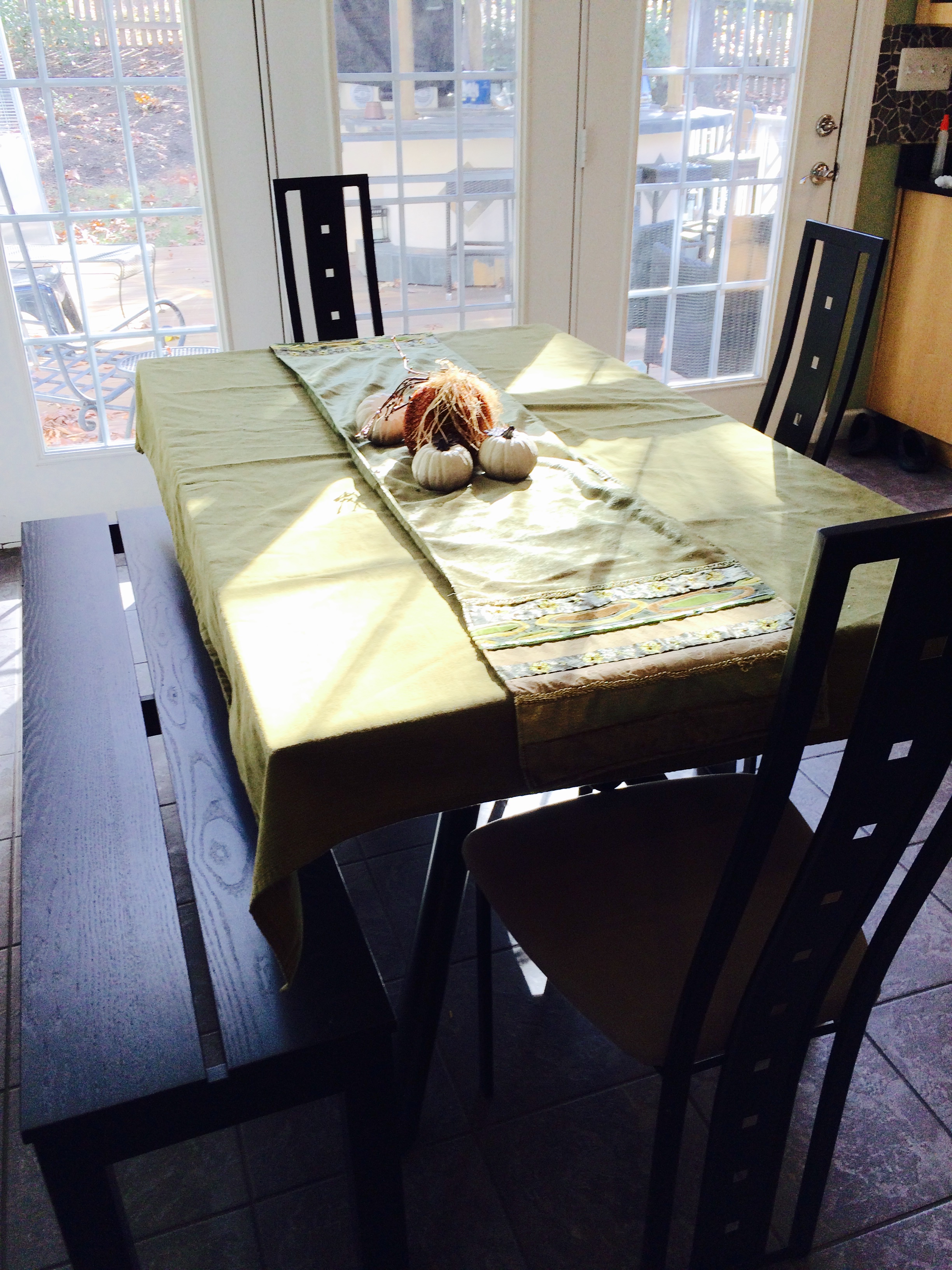 Dining table after organization